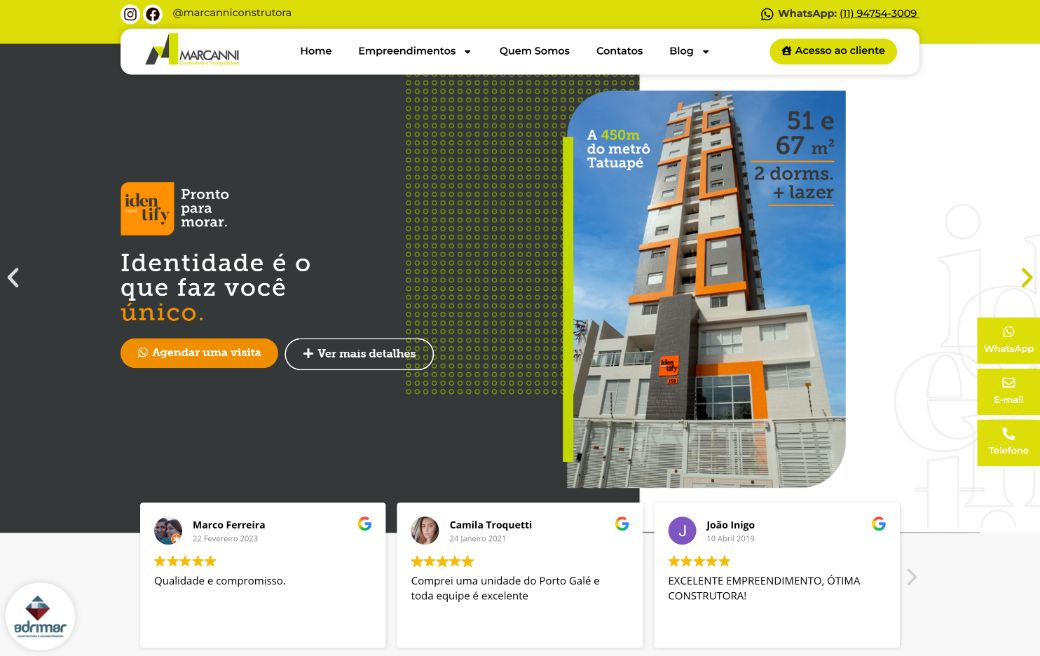 Home da construtora Marcanni