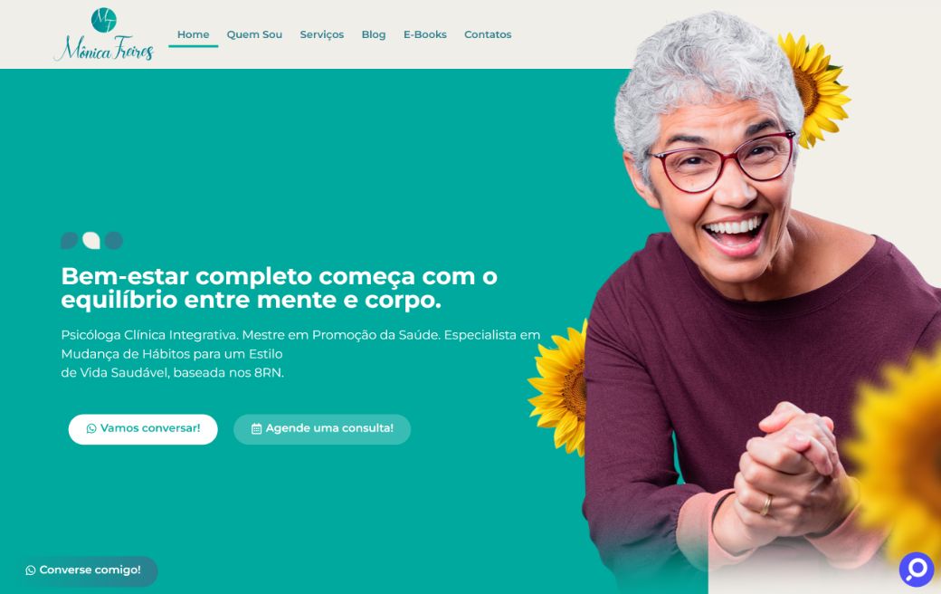 Home do site da psicóloga Mônica Freires
