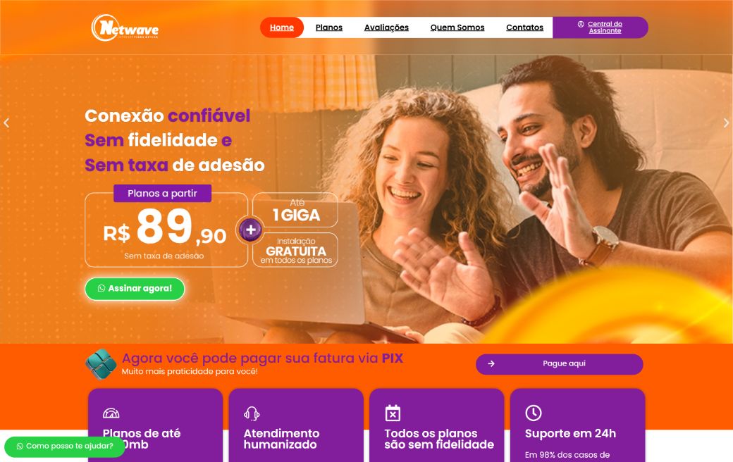Home do site Netwave Fibra