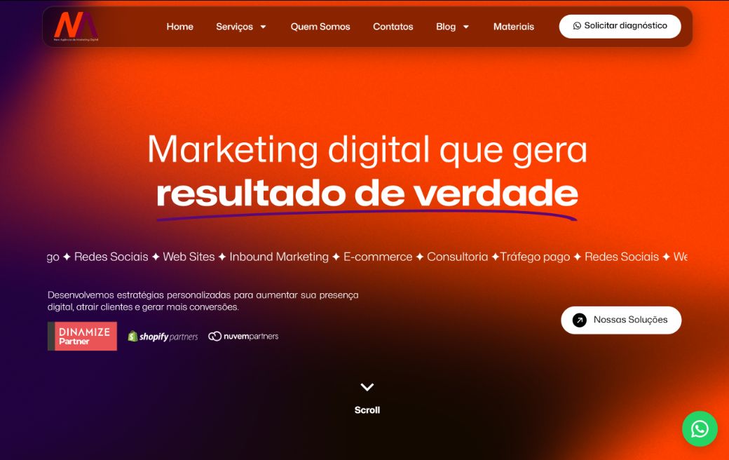 Home do site da New Agência