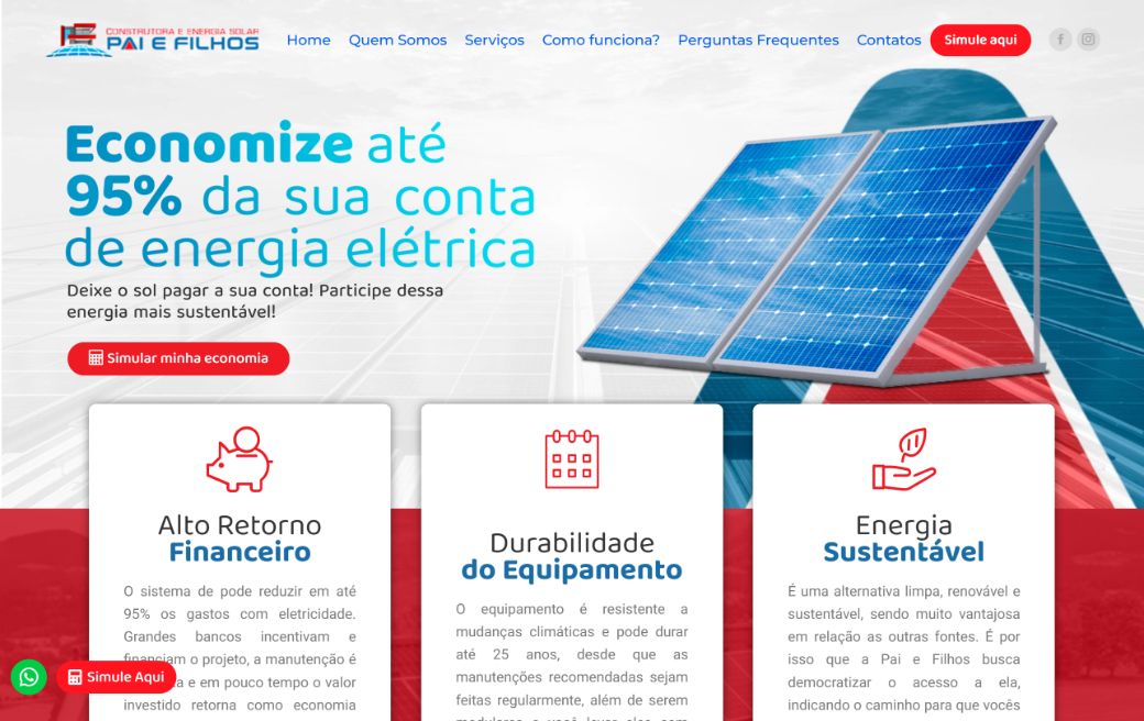 Home do site Pai e Filhos Energia Solar