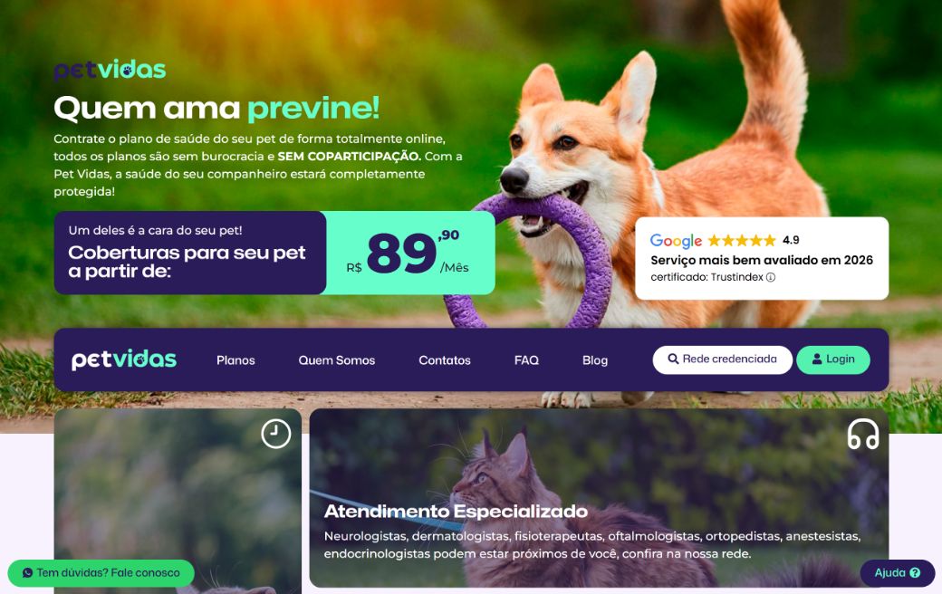 Home do site Pet Vidas
